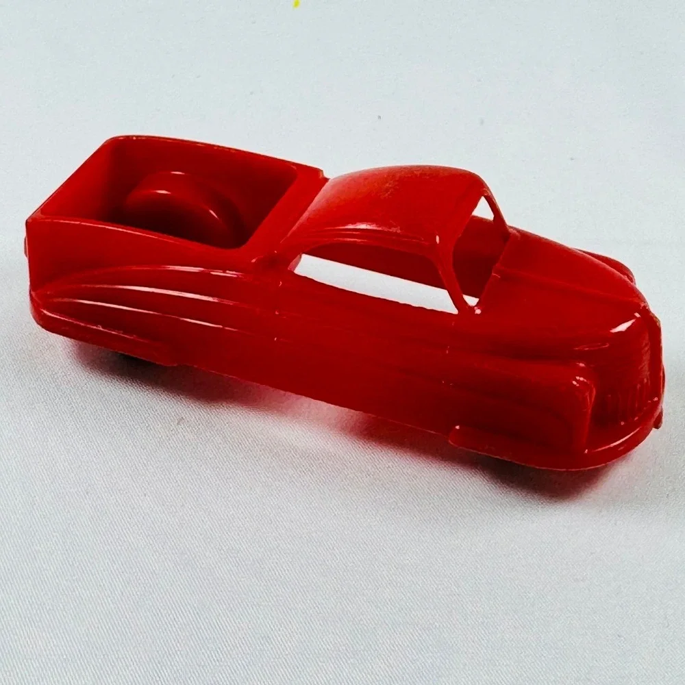 Vintage Ideal Red & Thomas Green T-140 Hard Plastic Toy Pickup Trucks USA Pair